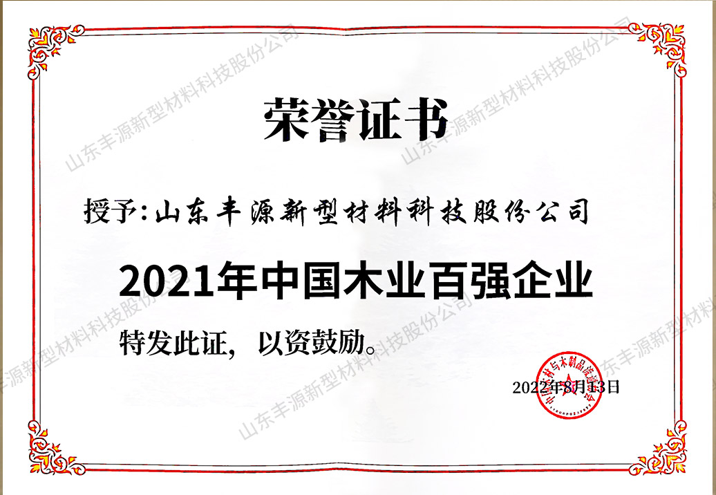 2021年中国木业百强企业